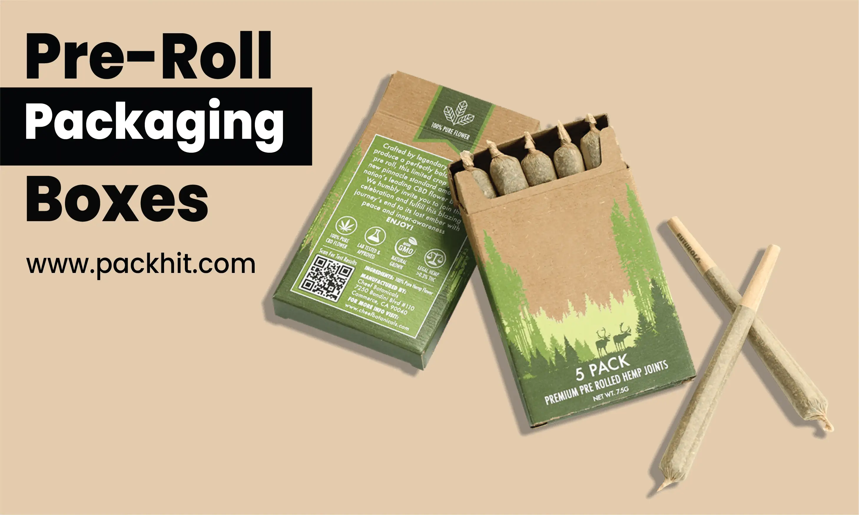 Sustainable Custom Pre-roll Packaging Boxes