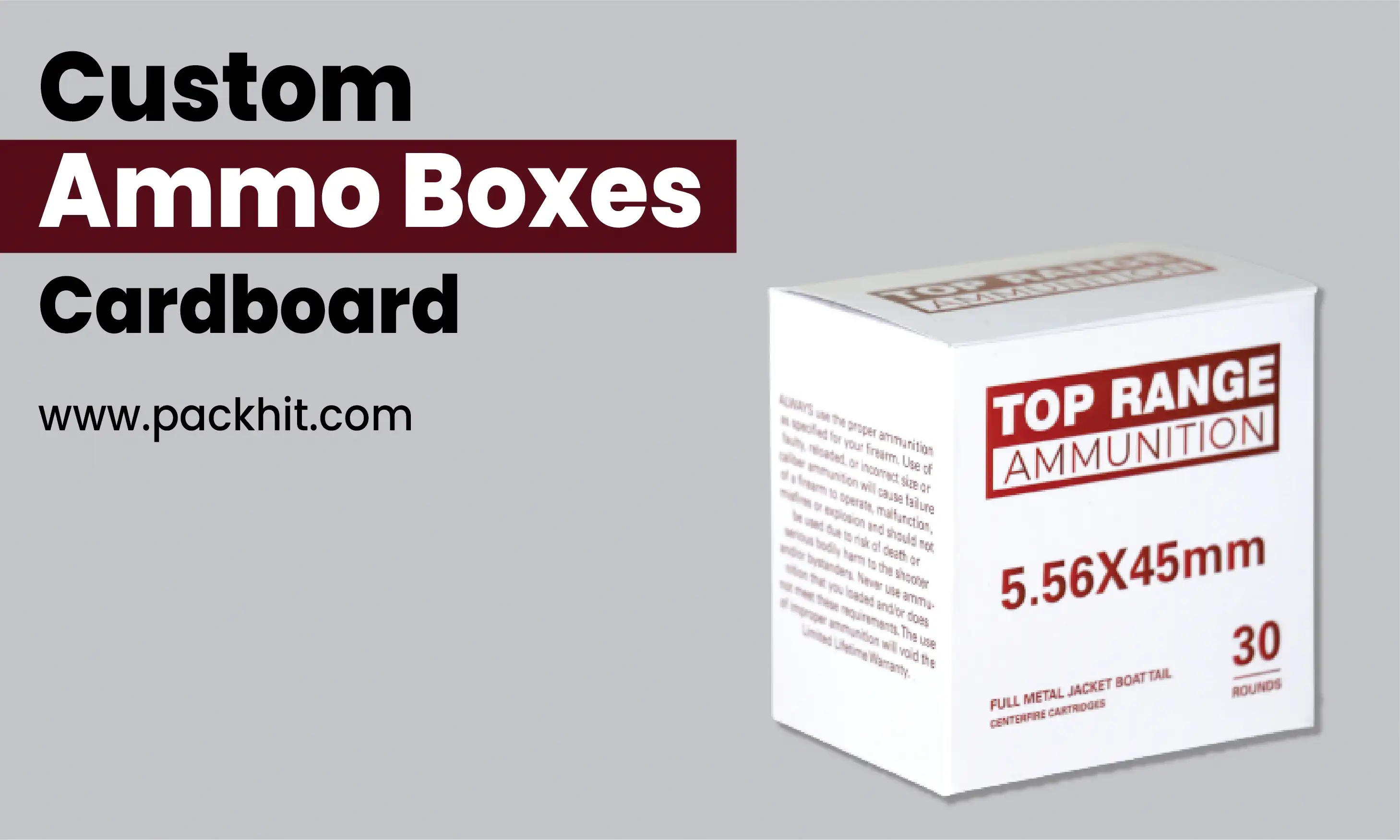 Reverse Tuck End Custom Cardboard Ammo Packaging Boxes